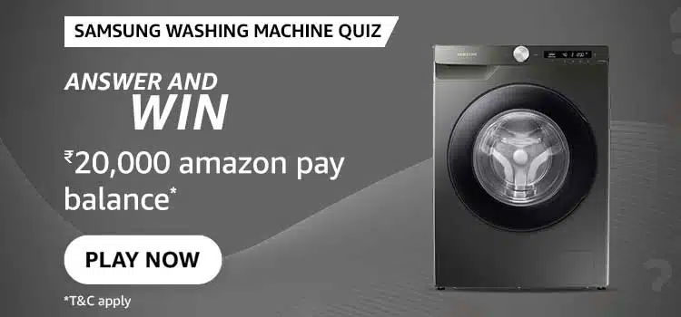 Amazon Samsung Washing Machine Quiz Answers Today