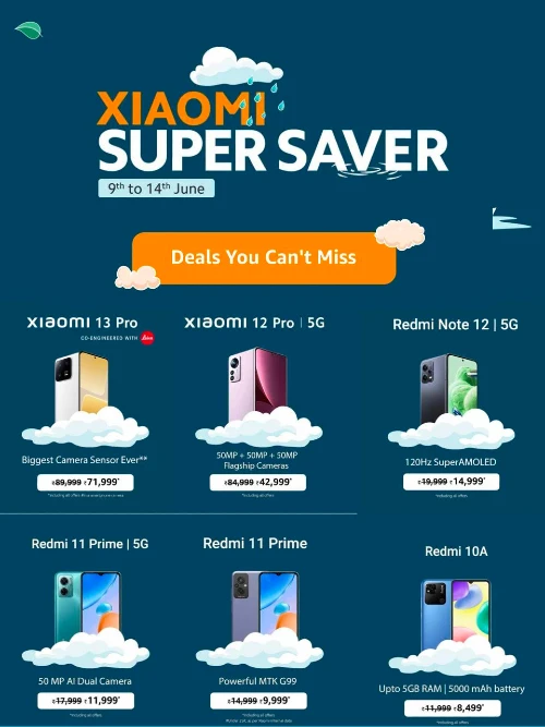 XIAOMI SUPER SAVER SALE | Up to Rs 8,000 Discount* on ICICI & HDFC CC and EMI